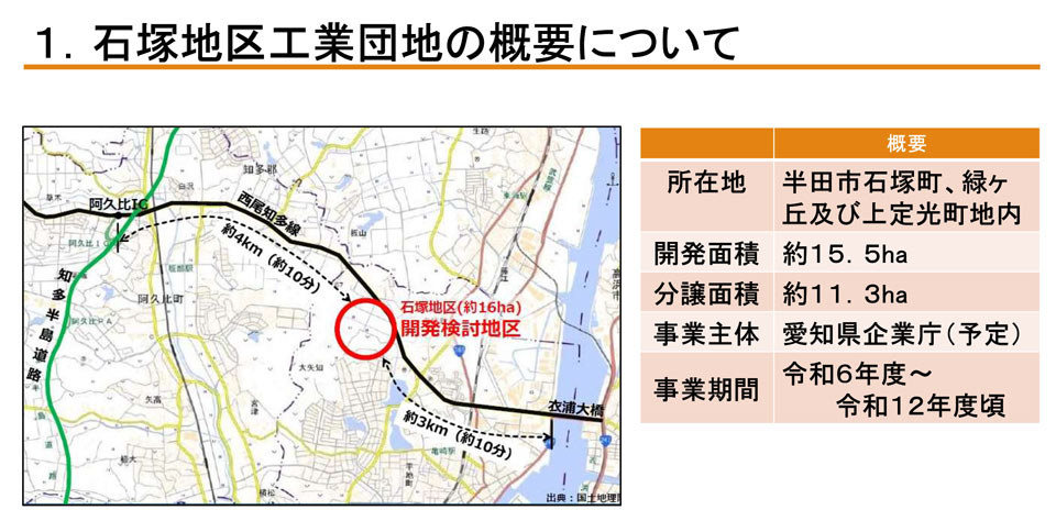 石塚地区工業団地の概要について